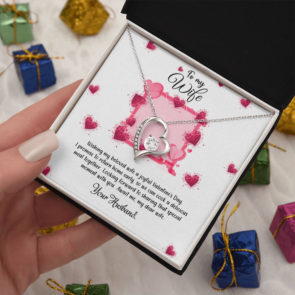 valentine-32b Forever Love Necklace, Gift to My Soulmate with Beautiful Message Card