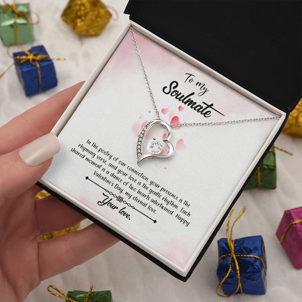 valentine-12b Forever Love Necklace, Gift to My Soulmate with Beautiful Message Card