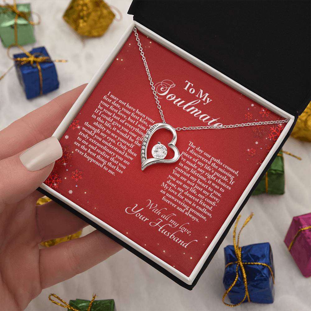 4005b Forever Love Necklace, Gift to My Soulmate with Beautiful Message Card