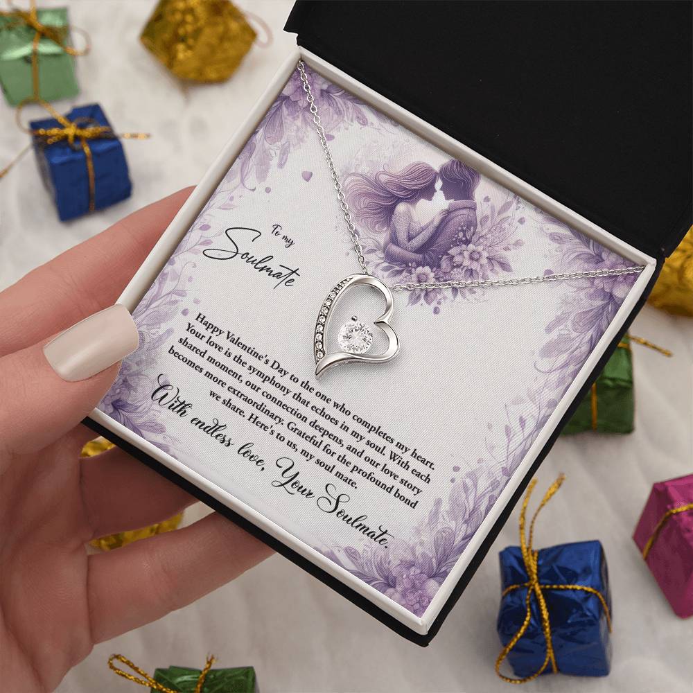 Valentine-st10b Forever Love Necklace, Gift to My Soulmate with Beautiful Message Card