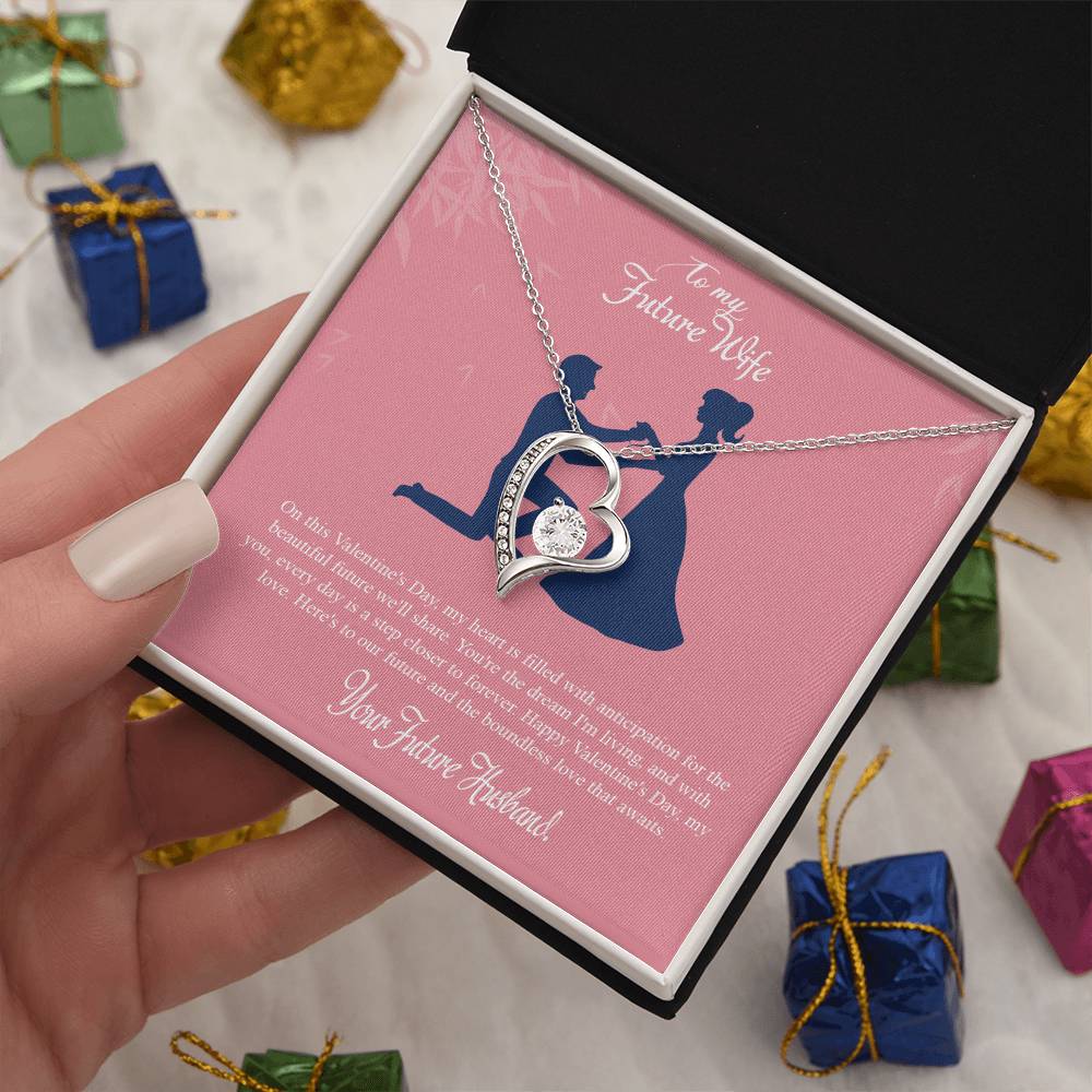 valentine-2d Forever Love Necklace, Gift to my Future Wife with Beautiful Message Card