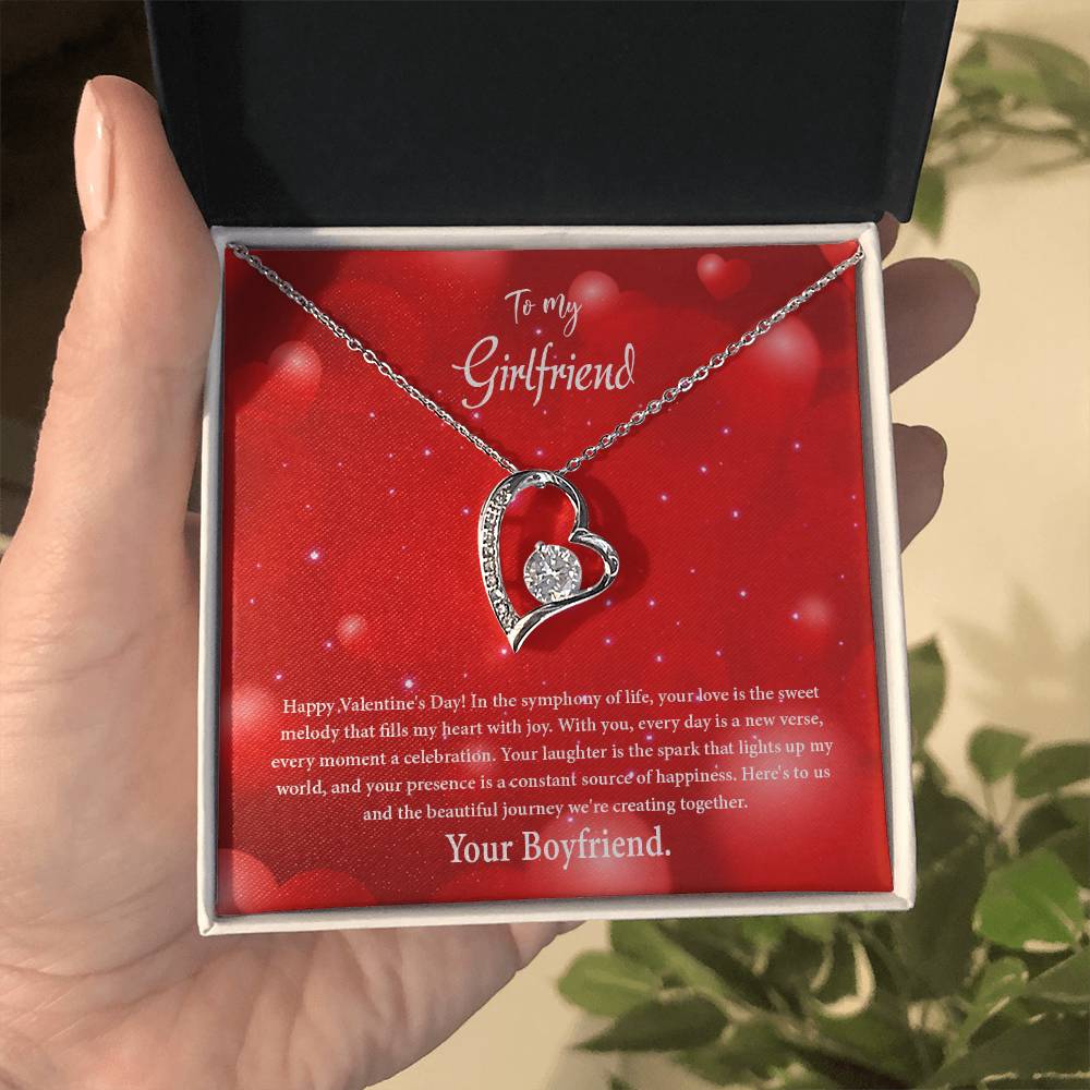 valentine-34c Forever Love Necklace, Gift to my Girlfriend with Beautiful Message Card