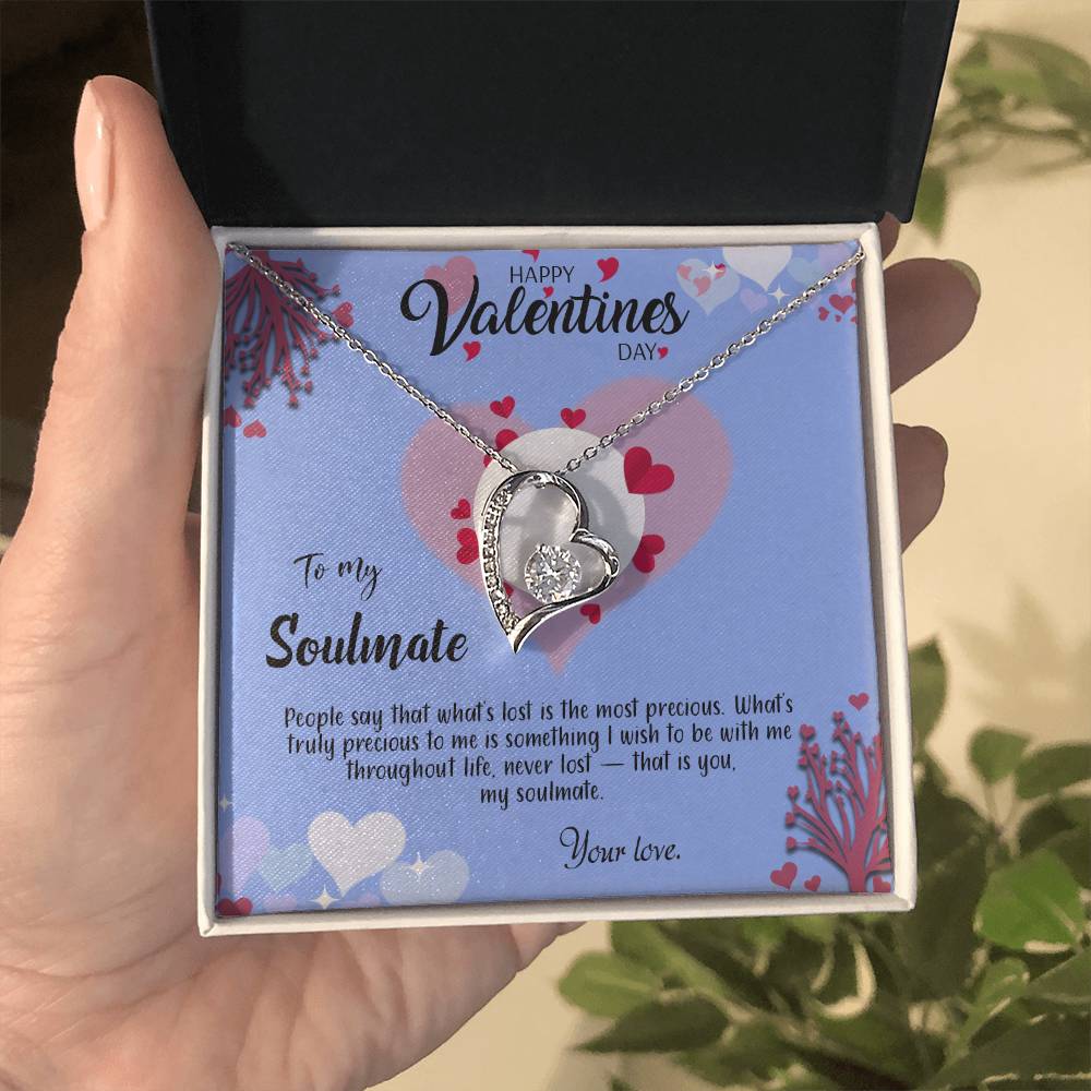 valentine-30b Forever Love Necklace, Gift to My Soulmate with Beautiful Message Card