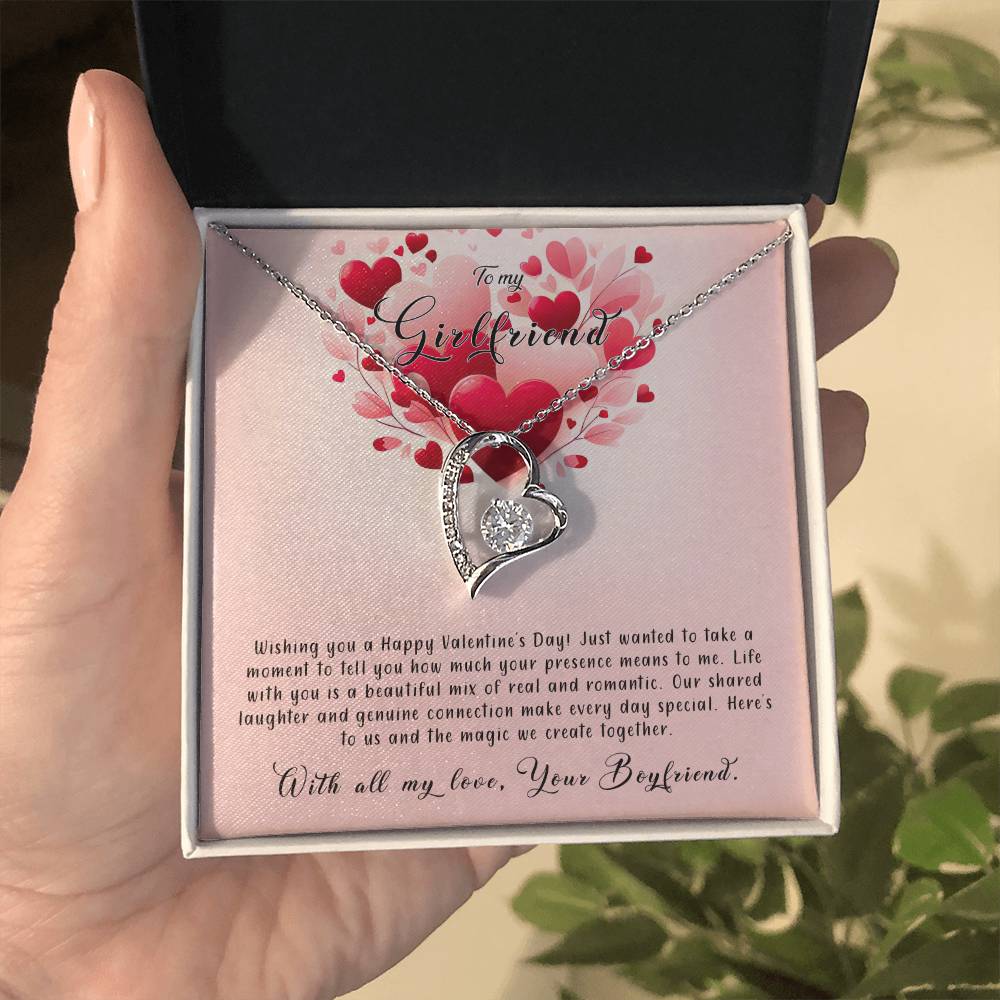 Valentine-st8c Forever Love Necklace, Gift to my Girlfriend with Beautiful Message Card