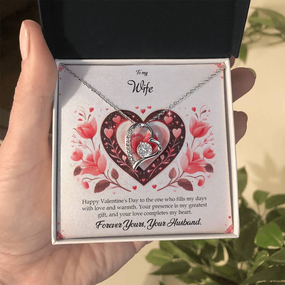 Valentine-st5a Forever Love Necklace, Gift to my Wife with Beautiful Message Card