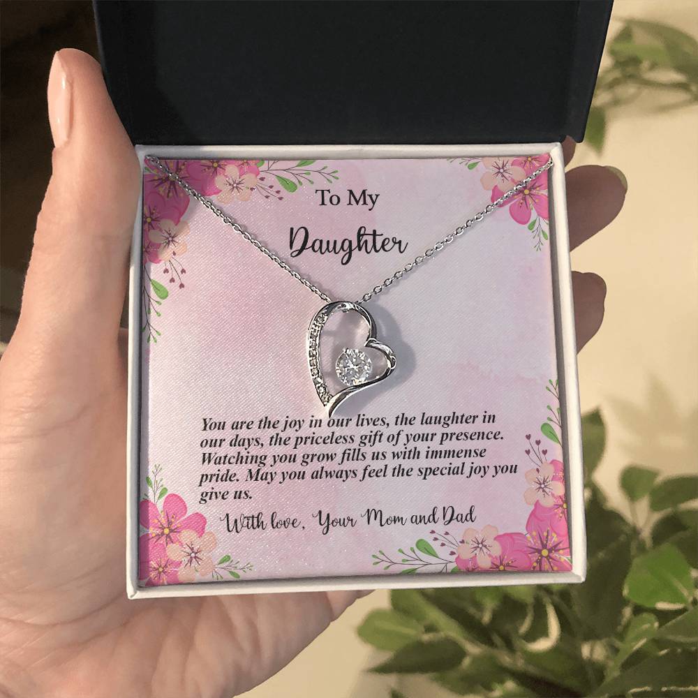 4035c Forever Love Necklace, Gift to my Daughter with Beautiful Message Card