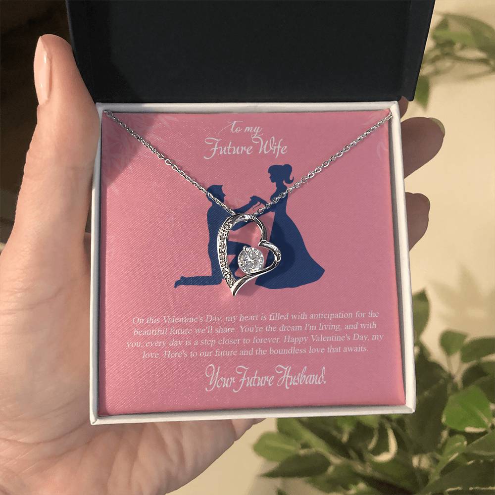 valentine-2d Forever Love Necklace, Gift to my Future Wife with Beautiful Message Card