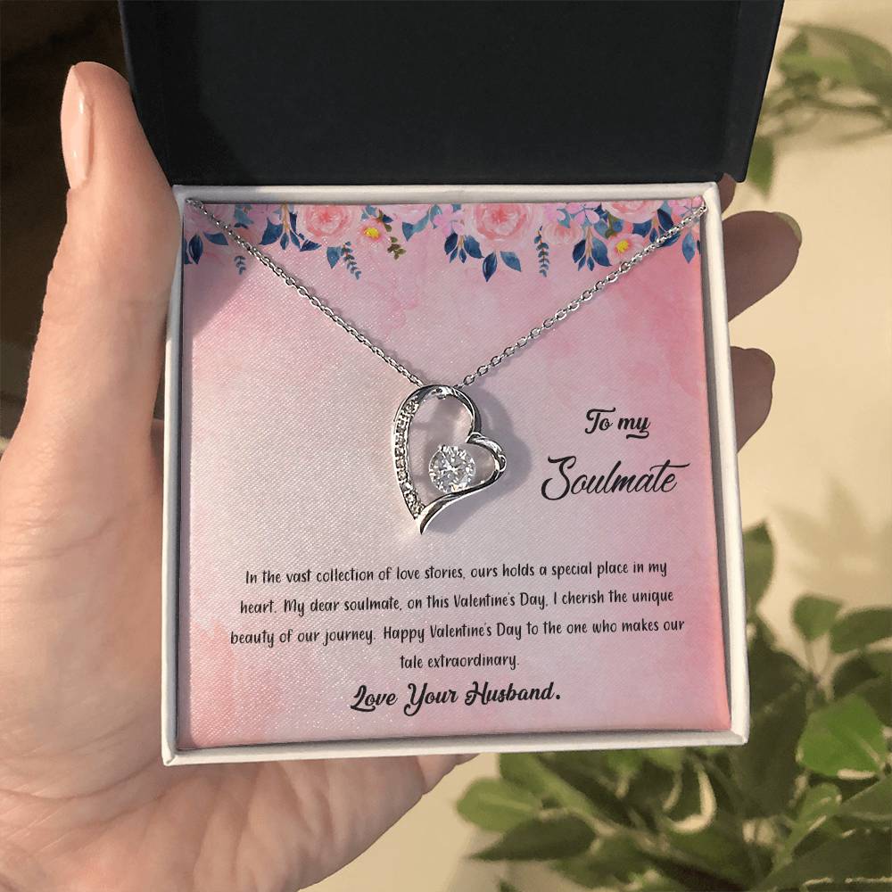 valentine-38b Forever Love Necklace, Gift to My Soulmate with Beautiful Message Card