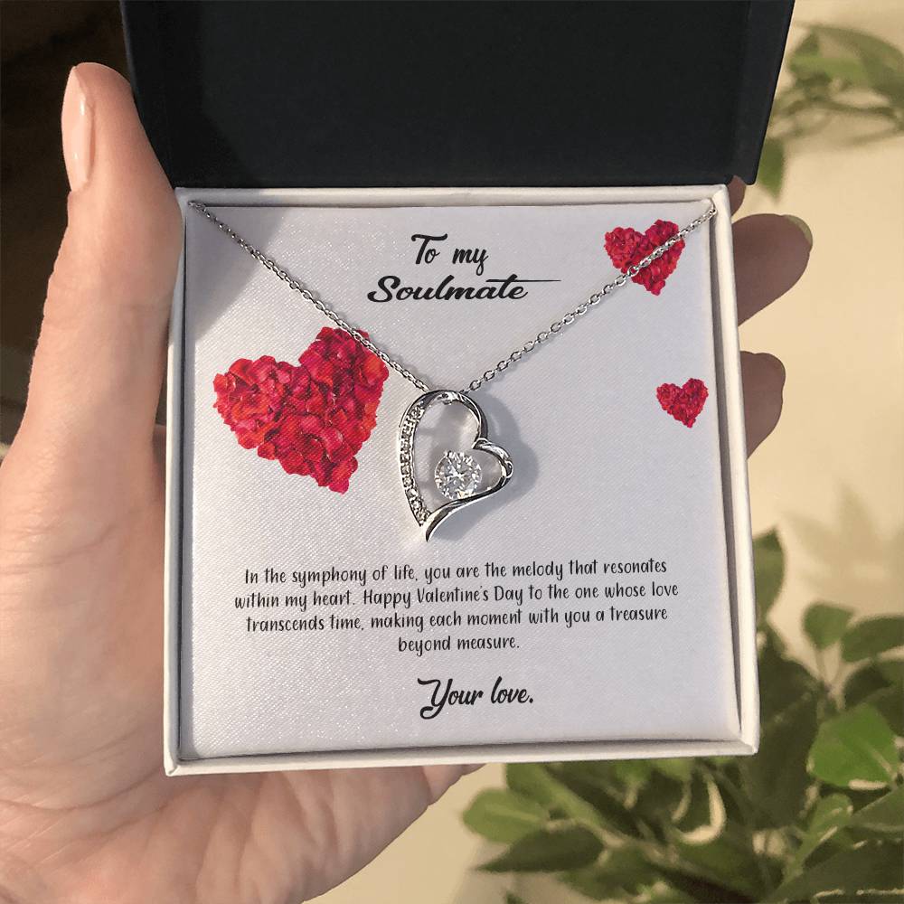 valentine-17b Forever Love Necklace, Gift to My Soulmate with Beautiful Message Card