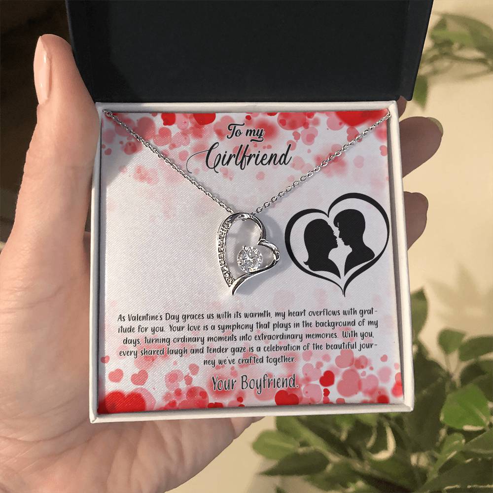 valentine-36c Forever Love Necklace, Gift to my Girlfriend with Beautiful Message Card