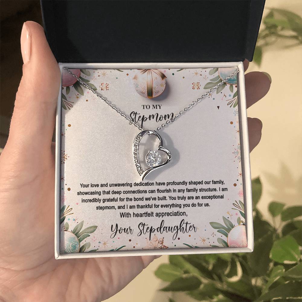 4048(a) Forever Love Necklace, Gift to my Stepmom with Beautiful Message Card