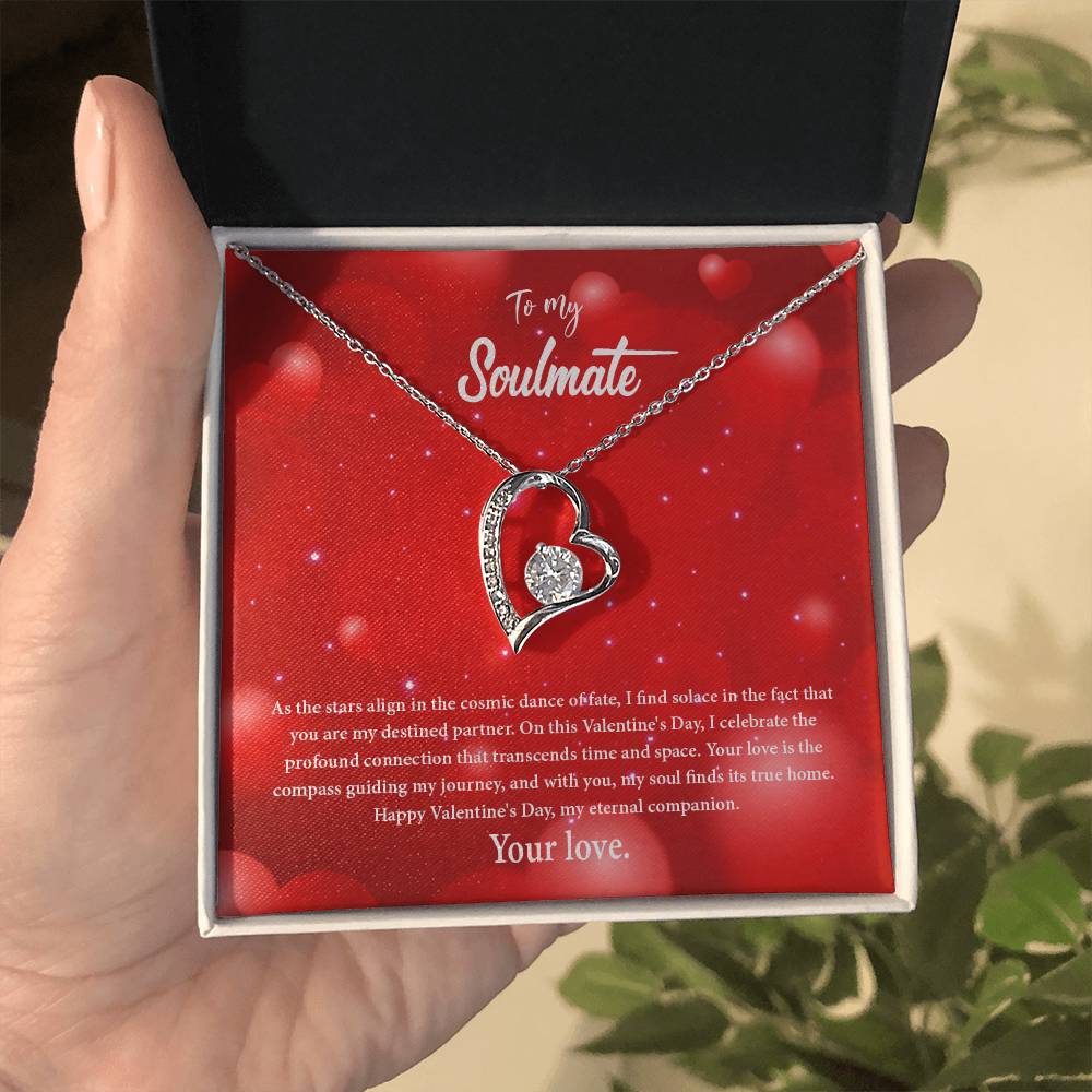 valentine-34b Forever Love Necklace, Gift to My Soulmate with Beautiful Message Card