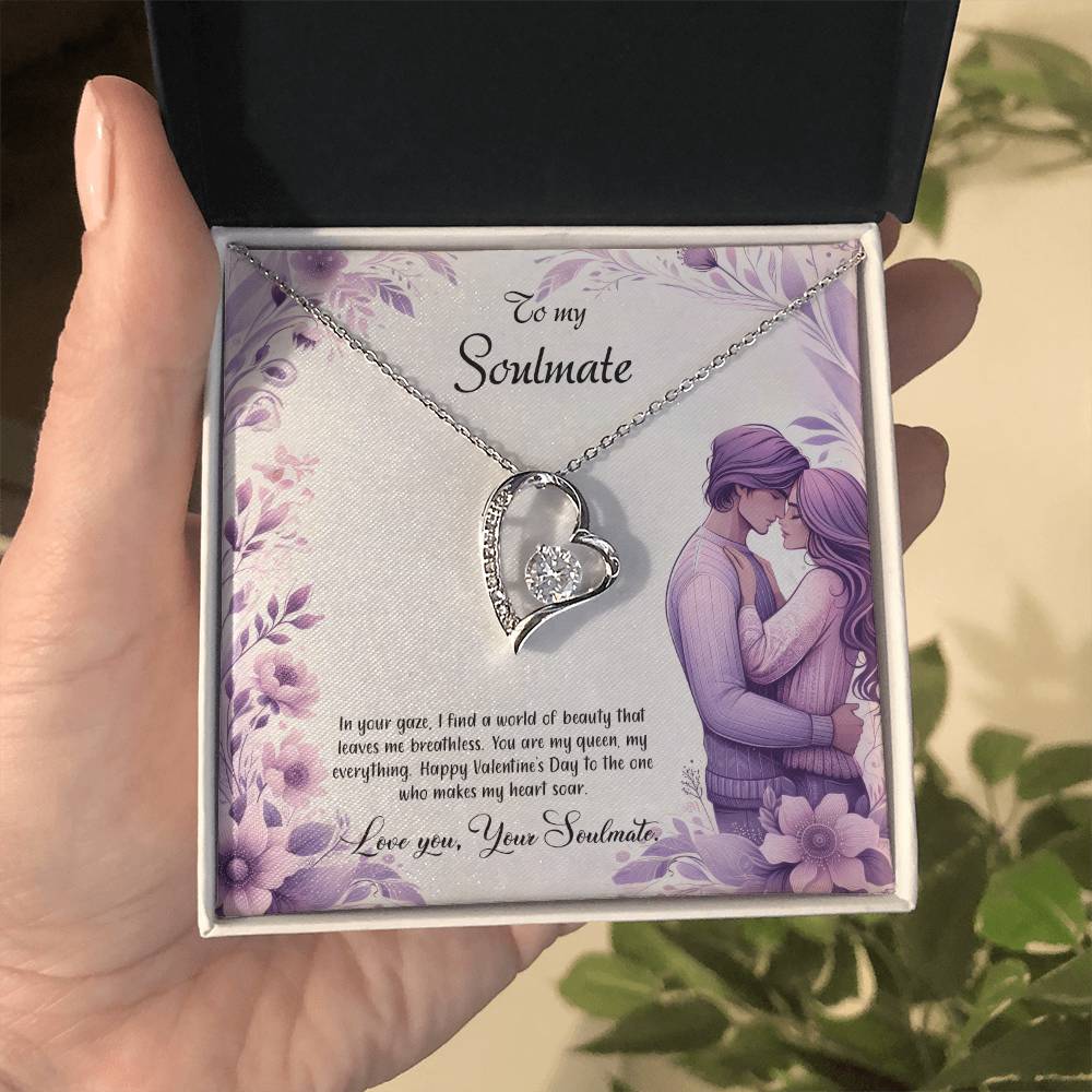 Valentine-st25b Forever Love Necklace, Gift to My Soulmate with Beautiful Message Card