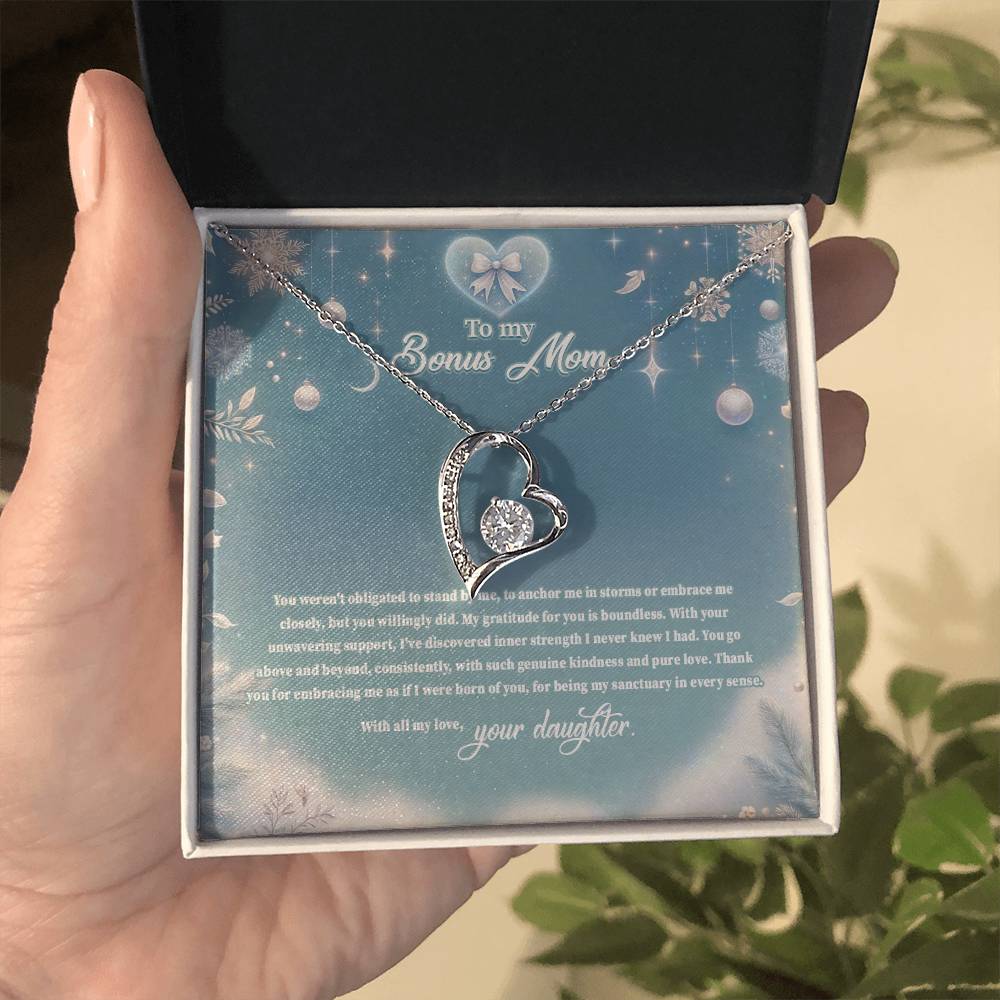 4045 (a) Forever Love Necklace, Gift to my Stepmom with Beautiful Message Card