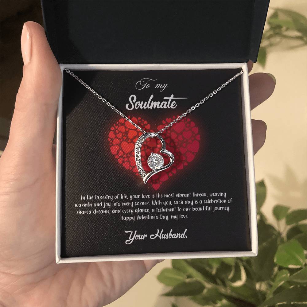 valentine-23b Forever Love Necklace, Gift to My Soulmate with Beautiful Message Card