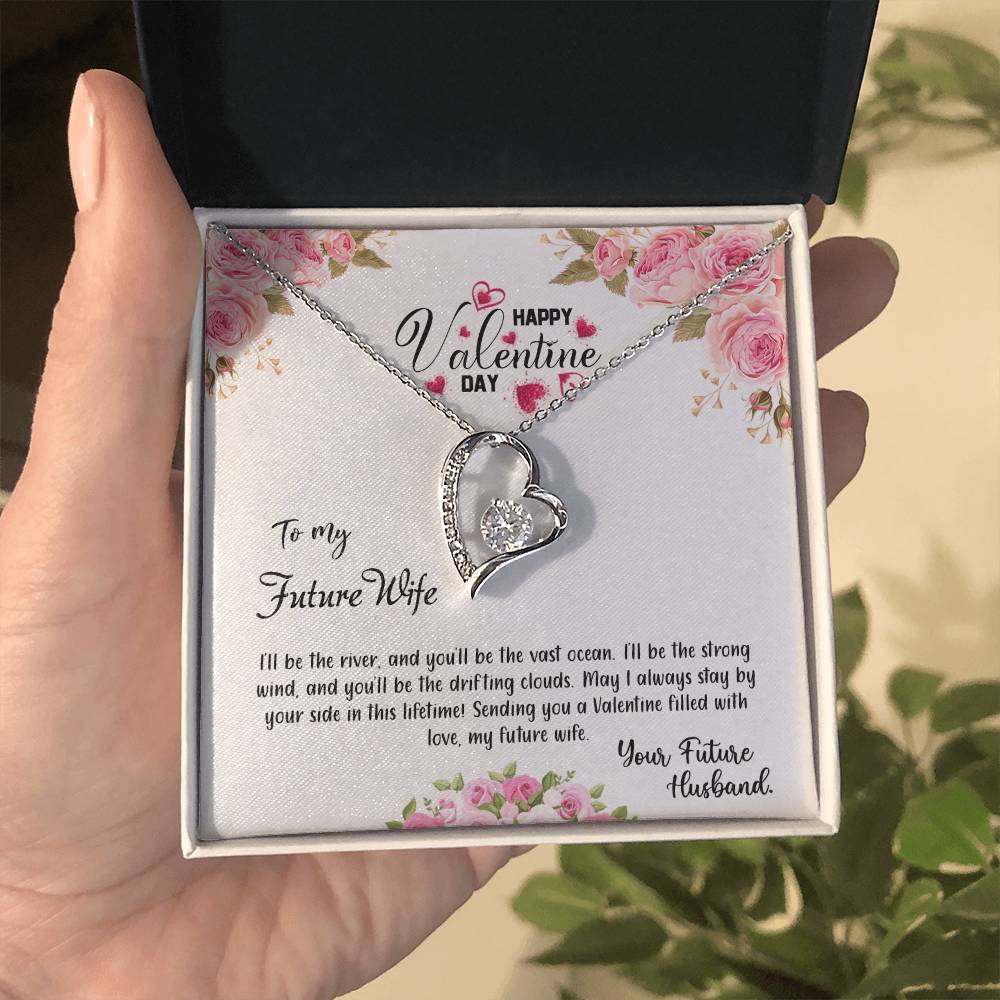 valentine-31d Forever Love Necklace, Gift to my Future Wife with Beautiful Message Card