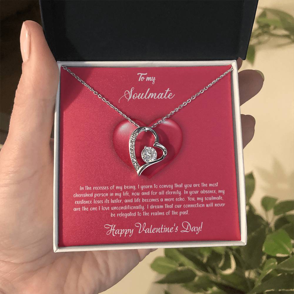 valentine-35b Forever Love Necklace, Gift to My Soulmate with Beautiful Message Card