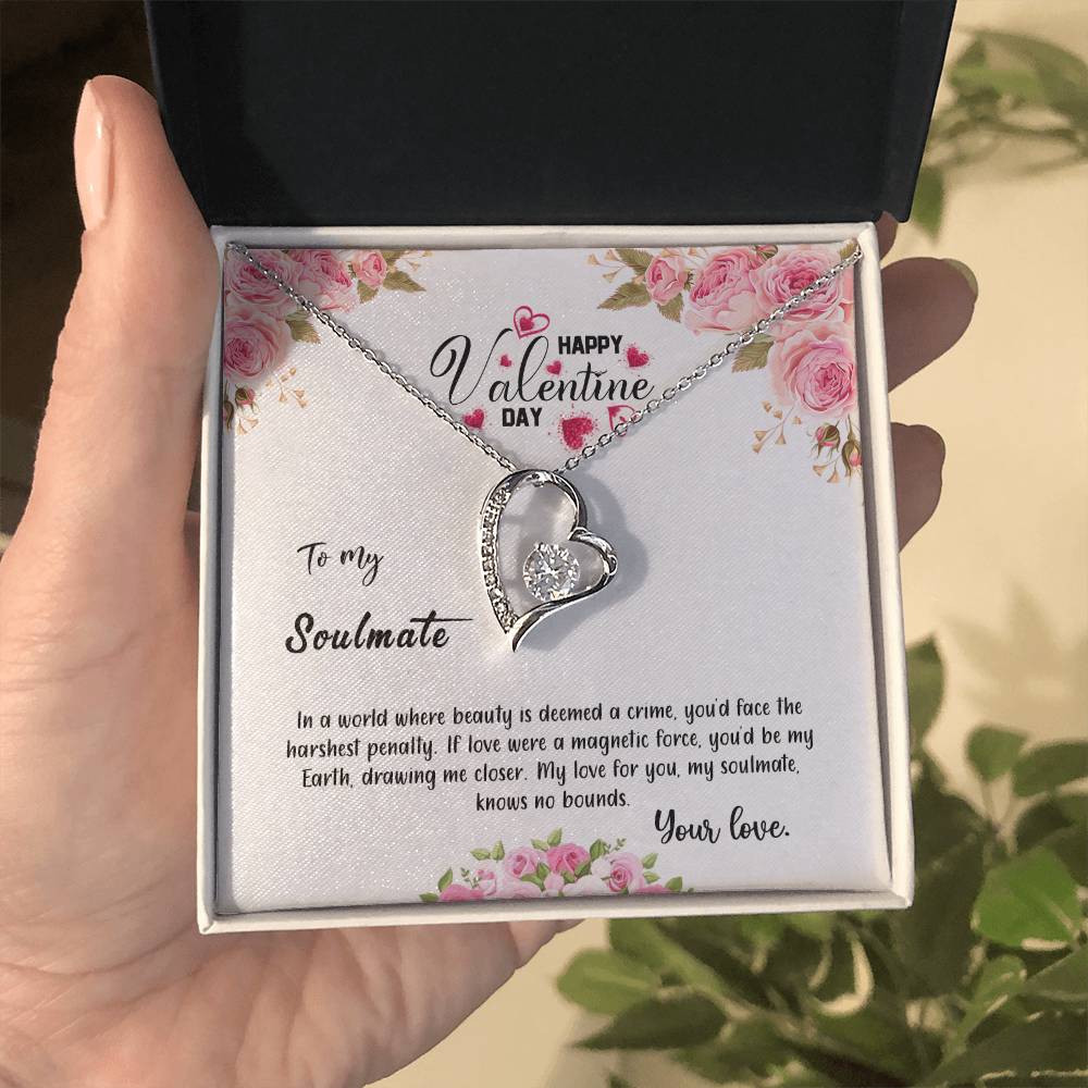 valentine-31b Forever Love Necklace, Gift to My Soulmate with Beautiful Message Card