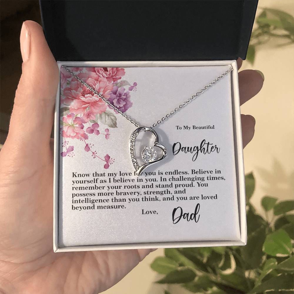 4027b Forever Love Necklace, Gift to my Daughter with Beautiful Message Card