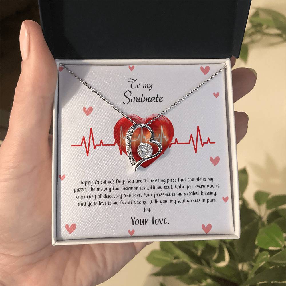 valentine-33b Forever Love Necklace, Gift to My Soulmate with Beautiful Message Card