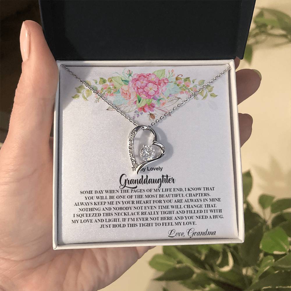 4026 b Forever Love Necklace, Gift to my Granddaughter with Beautiful Message Card