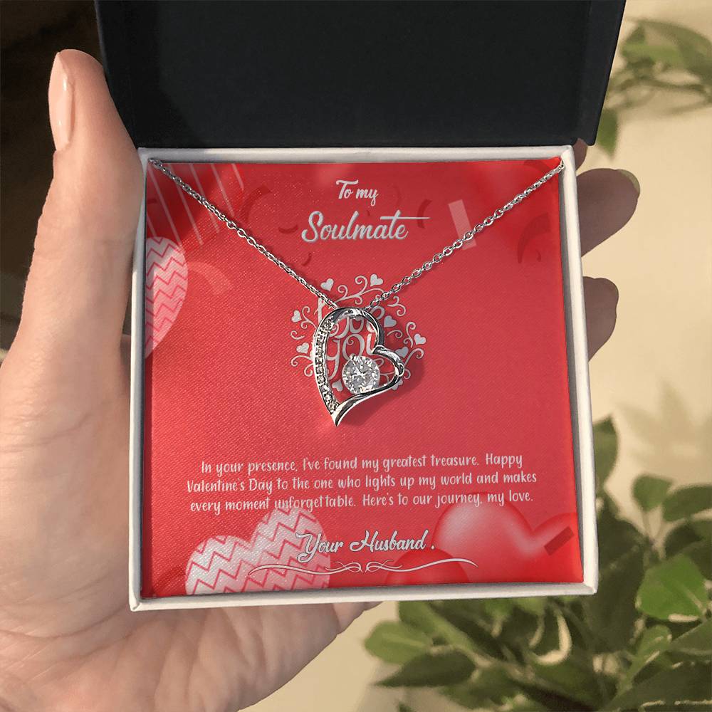 valentine-4b Forever Love Necklace, Gift to My Soulmate with Beautiful Message Card