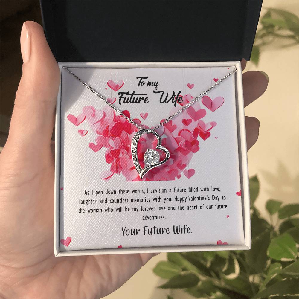 valentine-26d Forever Love Necklace, Gift to my Future Wife with Beautiful Message Card