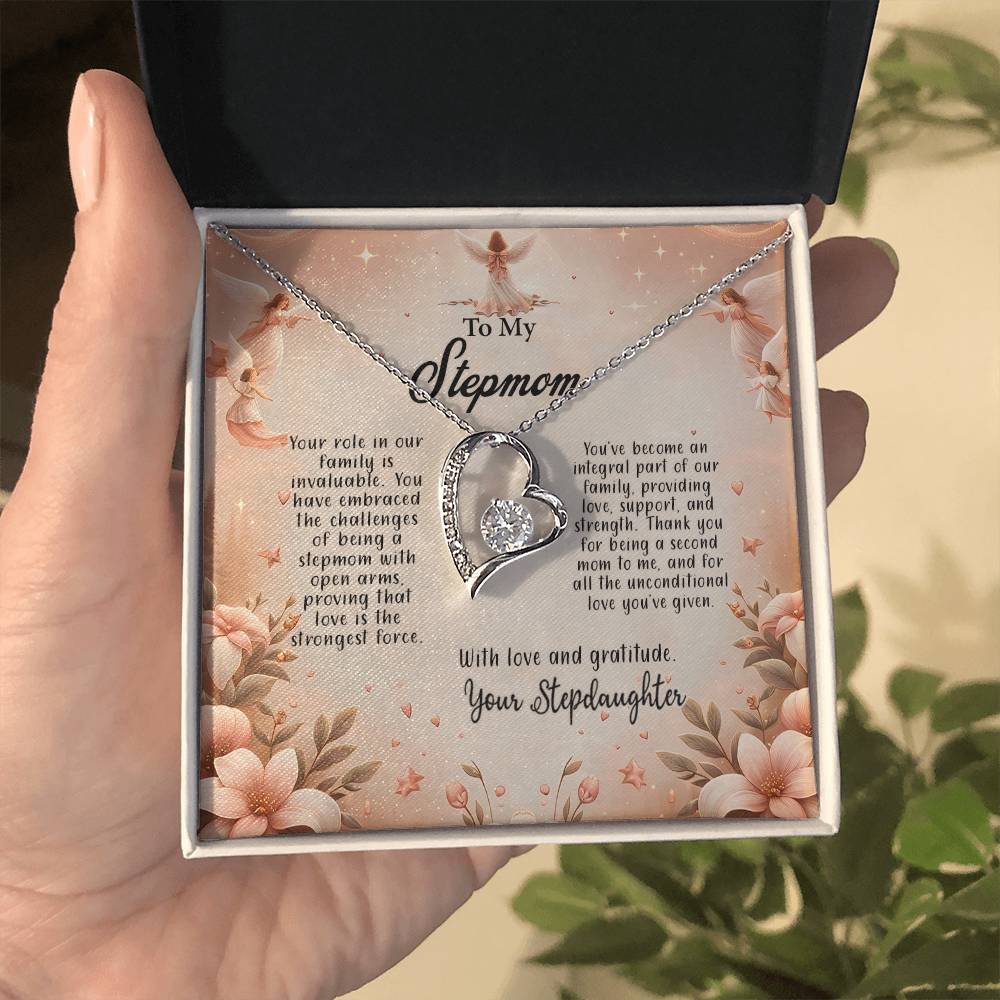 4052b Forever Love Necklace, Gift to my Stepmom with Beautiful Message Card