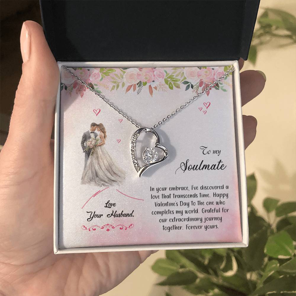 valentine-6b Forever Love Necklace, Gift to My Soulmate with Beautiful Message Card