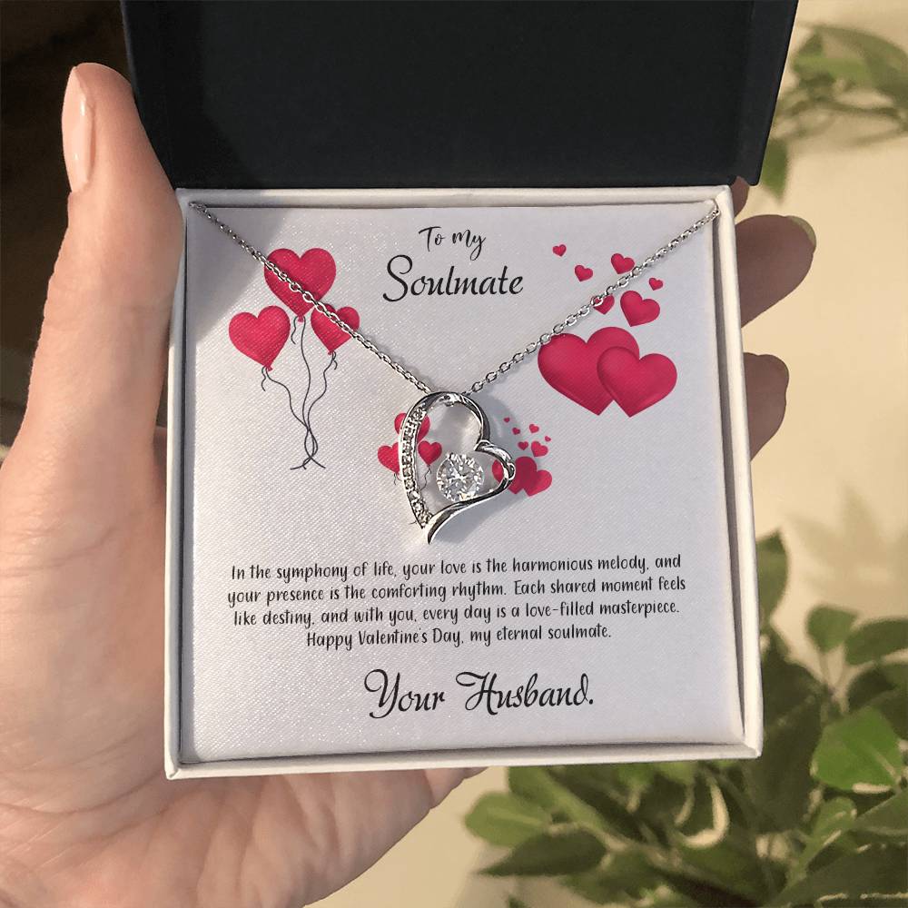 valentine-11b Forever Love Necklace, Gift to My Soulmate with Beautiful Message Card