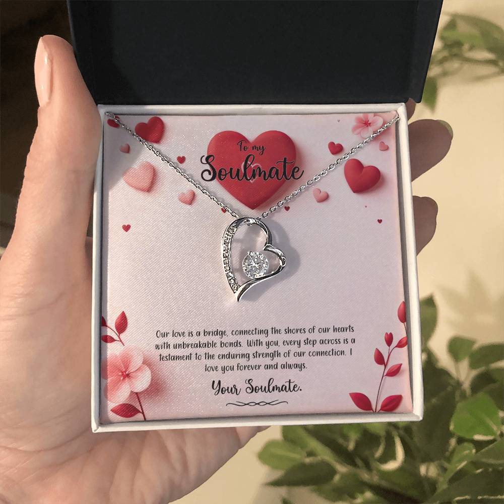 Valentine-st6b Forever Love Necklace, Gift to My Soulmate with Beautiful Message Card