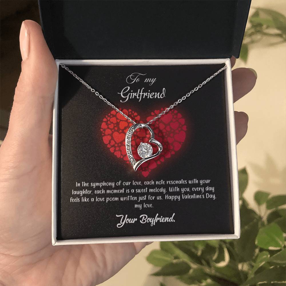 valentine-23c Forever Love Necklace, Gift to my Girlfriend with Beautiful Message Card