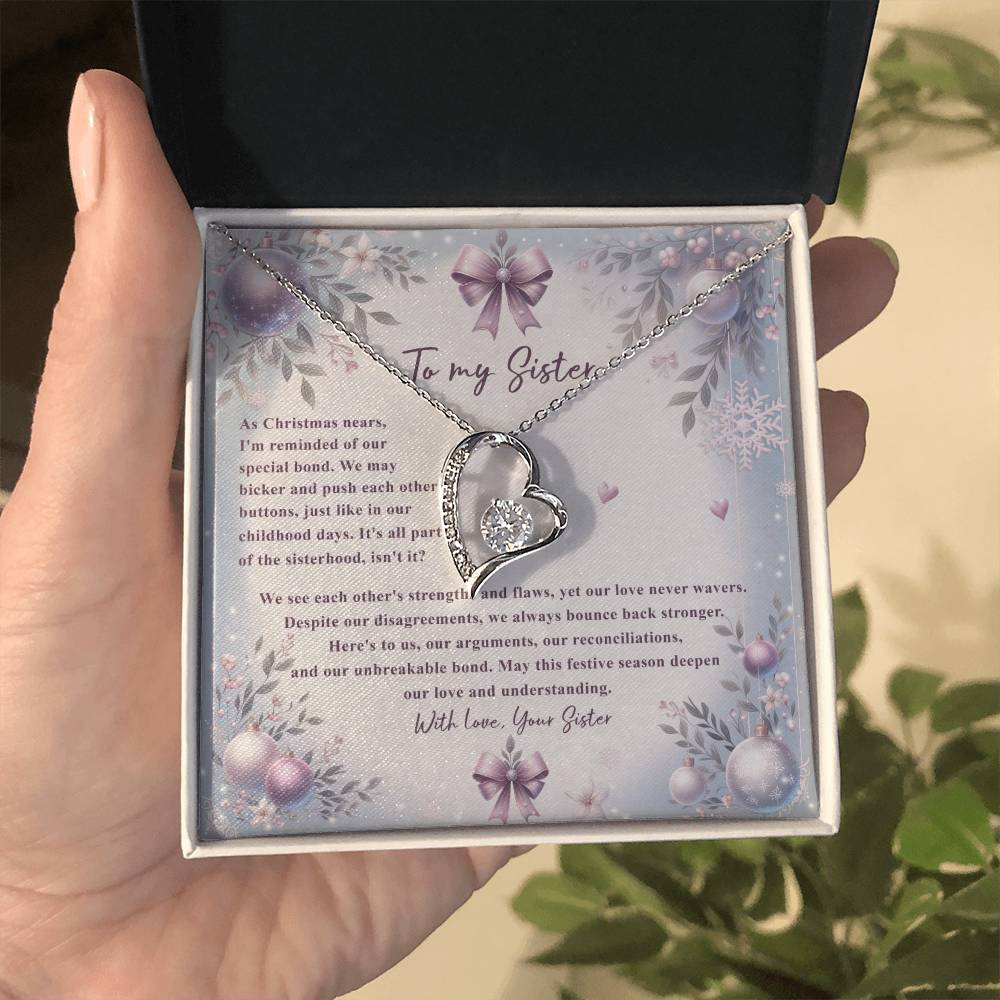 95784c Forever Love Necklace, Gift to my Sister with Beautiful Message Card