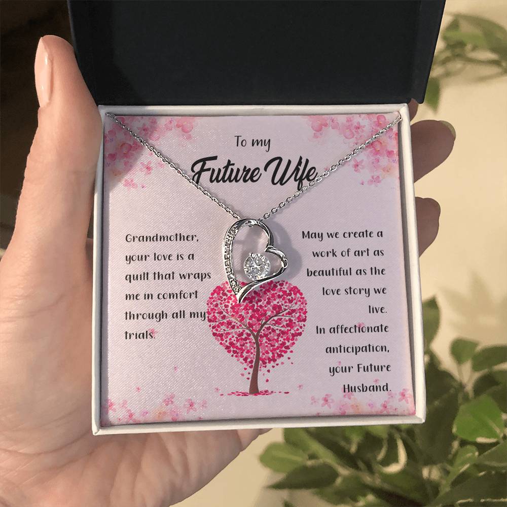 4042b fix Forever Love Necklace, Gift to my Future Wife with Beautiful Message Card