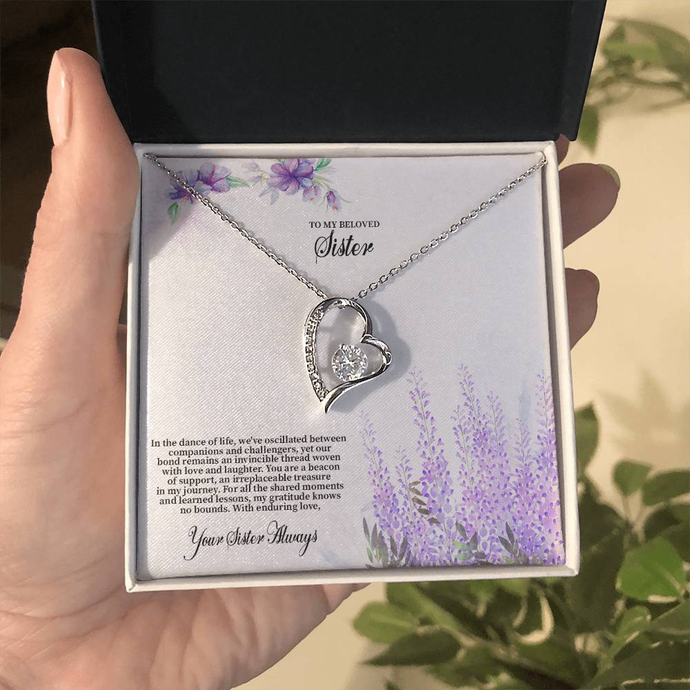 4030c Forever Love Necklace, Gift to my Sister with Beautiful Message Card