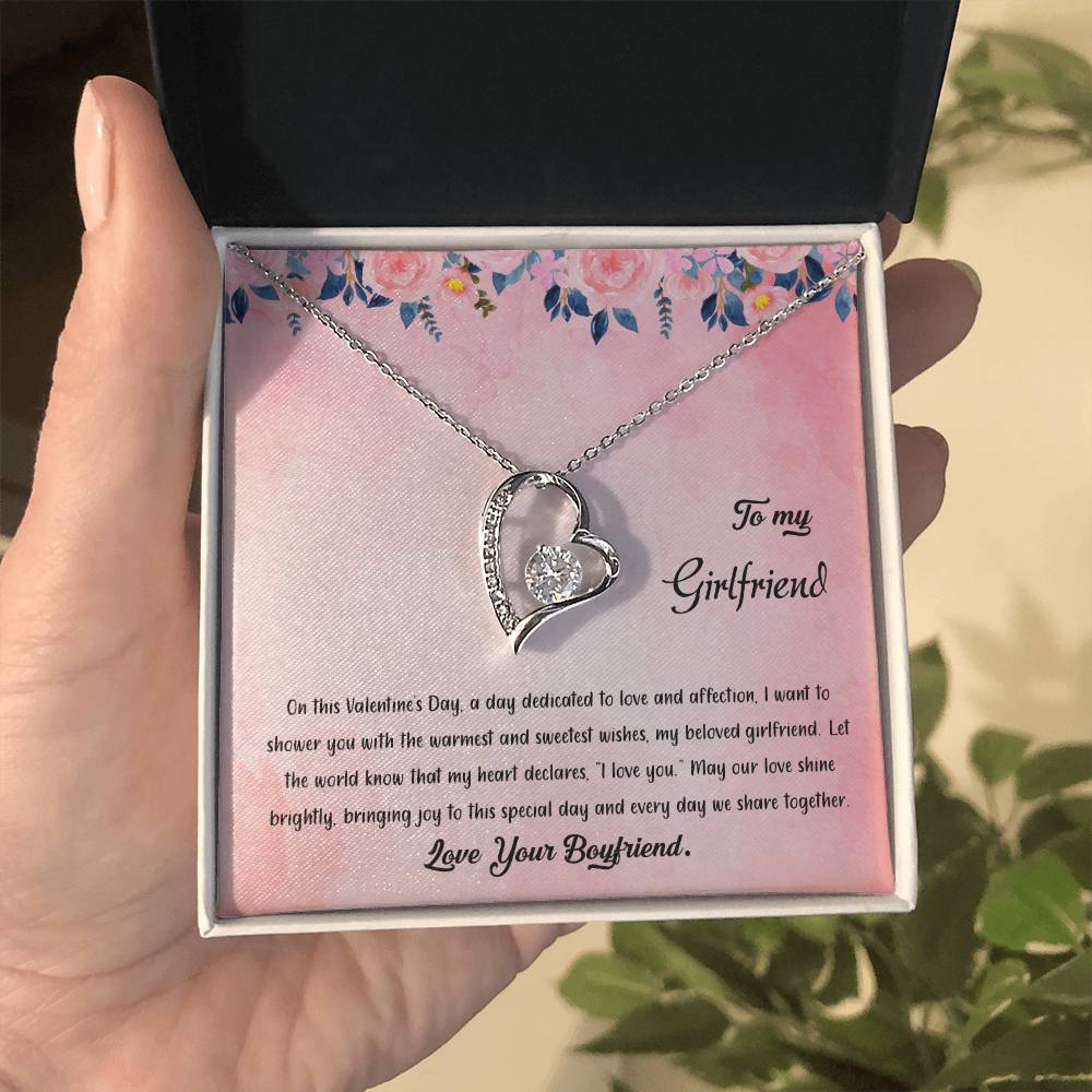 valentine-38c Forever Love Necklace, Gift to my Girlfriend with Beautiful Message Card