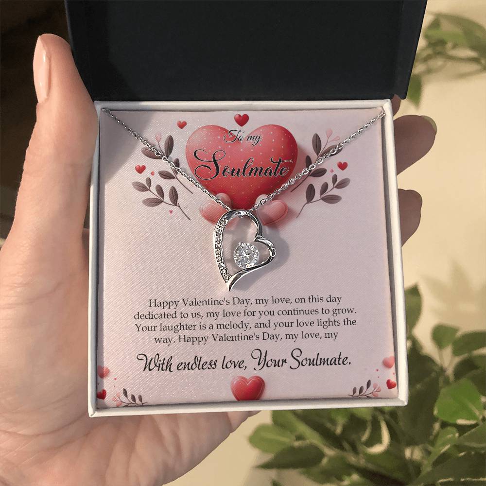 Valentine-st13b Forever Love Necklace, Gift to My Soulmate with Beautiful Message Card