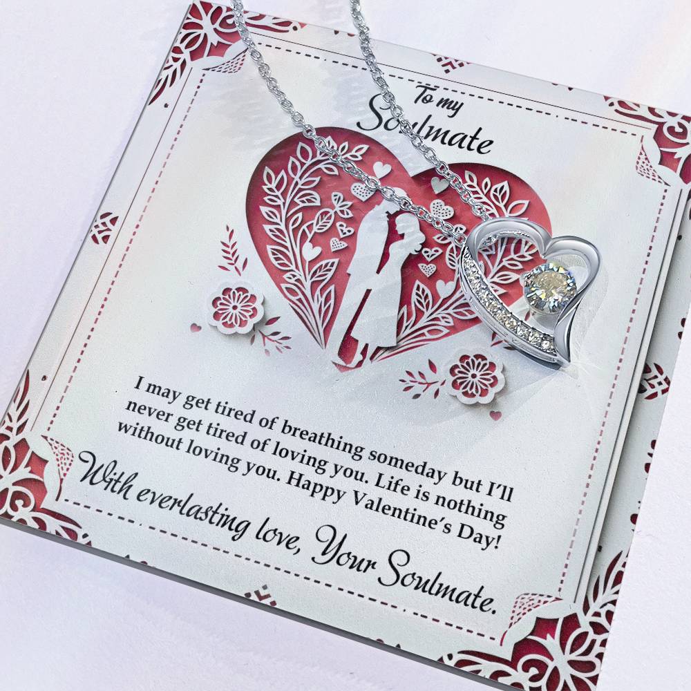 Valentine-st16b Forever Love Necklace, Gift to My Soulmate with Beautiful Message Card