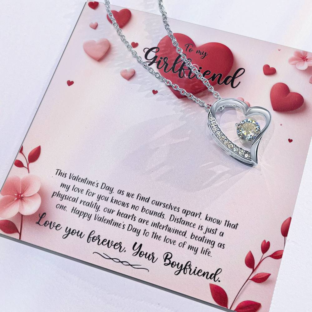 Valentine-st6c Forever Love Necklace, Gift to my Girlfriend with Beautiful Message Card