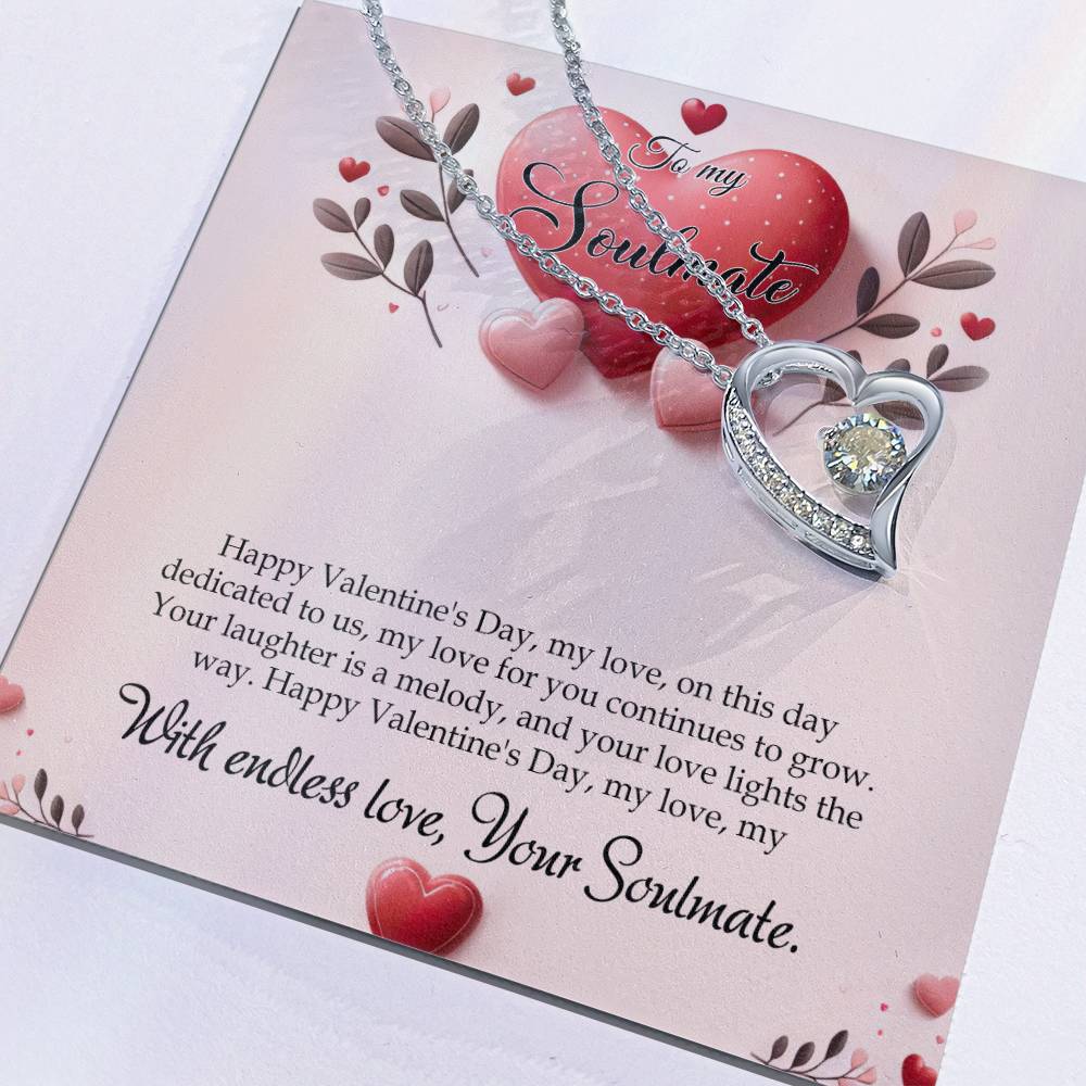 Valentine-st13b Forever Love Necklace, Gift to My Soulmate with Beautiful Message Card