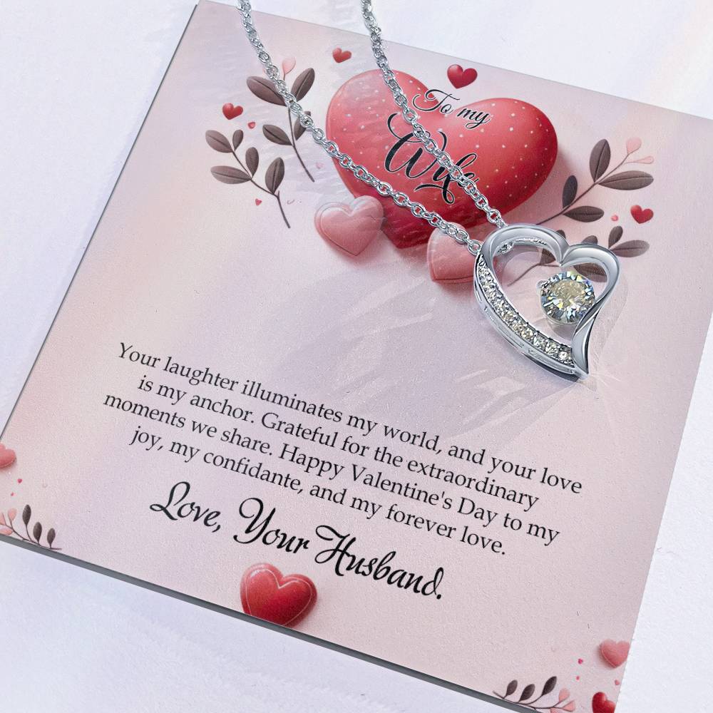 Valentine-st13a Forever Love Necklace, Gift to my Wife with Beautiful Message Card