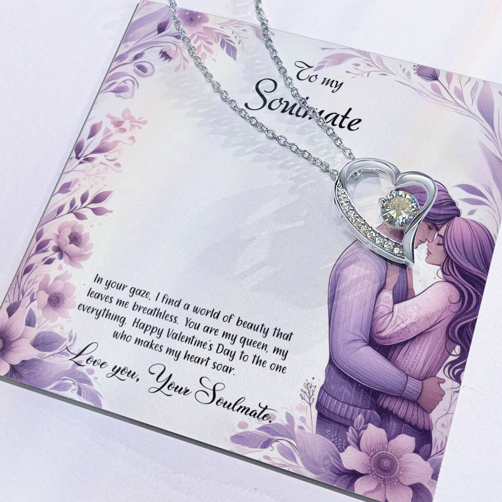 Valentine-st25b Forever Love Necklace, Gift to My Soulmate with Beautiful Message Card