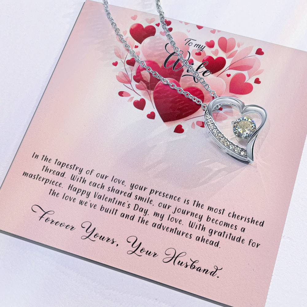 Valentine-st8a Forever Love Necklace, Gift to my Wife with Beautiful Message Card