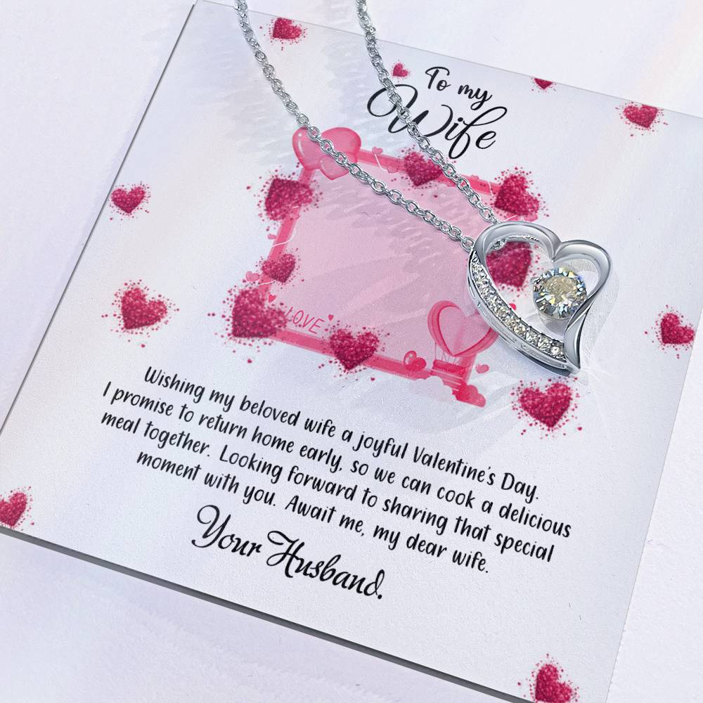 valentine-32b Forever Love Necklace, Gift to My Soulmate with Beautiful Message Card