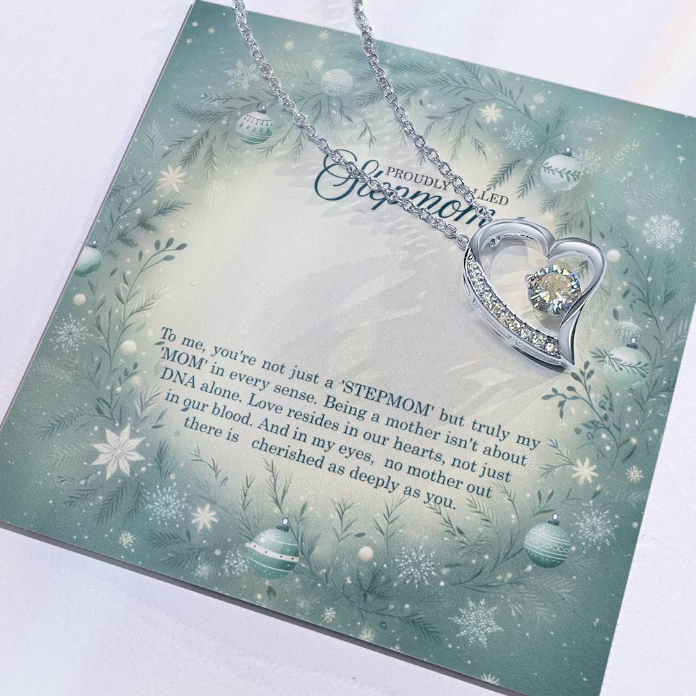 95320 b Forever Love Necklace, Gift to my Stepmom with Beautiful Message Card