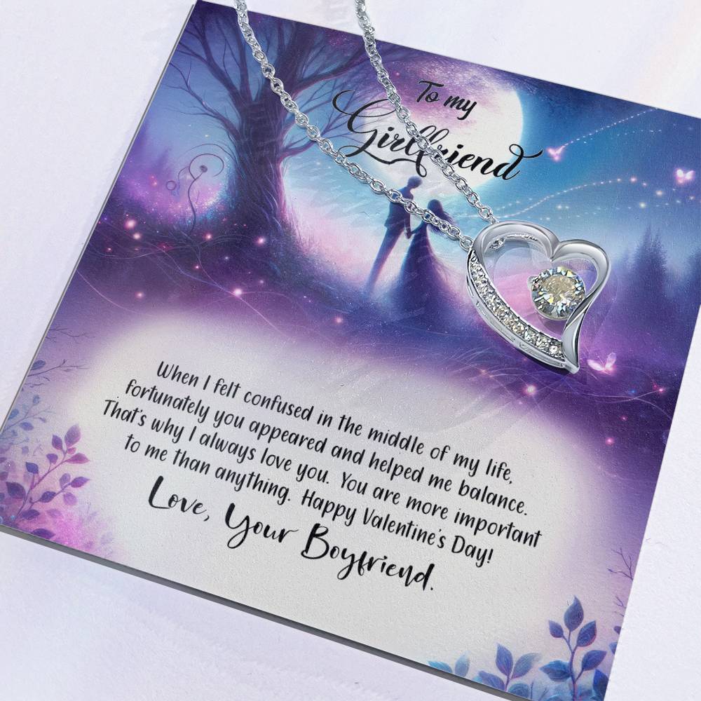 Valentine-st19c Forever Love Necklace, Gift to my Girlfriend with Beautiful Message Card