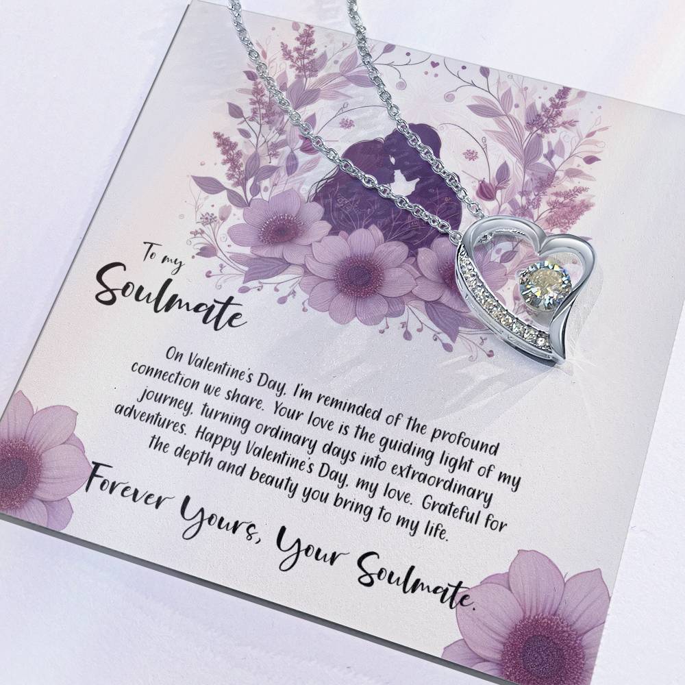 Valentine-st9b Forever Love Necklace, Gift to My Soulmate with Beautiful Message Card