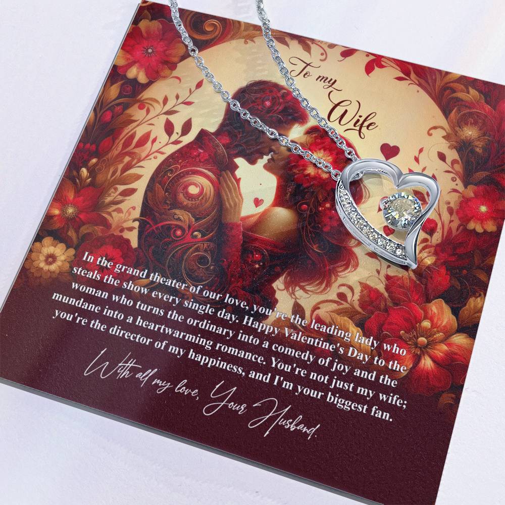 Valentine-st31a Forever Love Necklace, Gift to my Wife with Beautiful Message Card