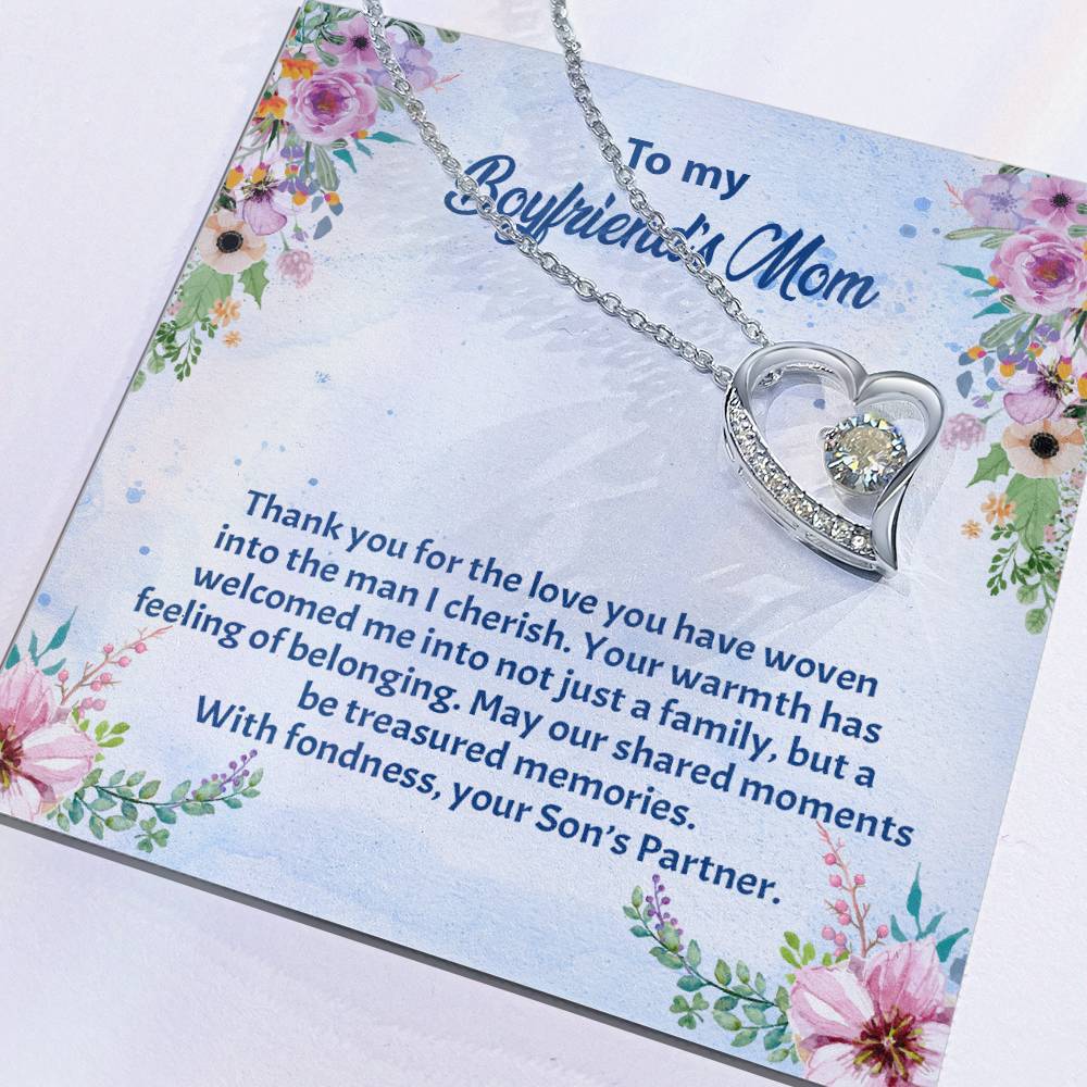 4038d Forever Love Necklace, Gift to my Boyfriend's Mom with Beautiful Message Card