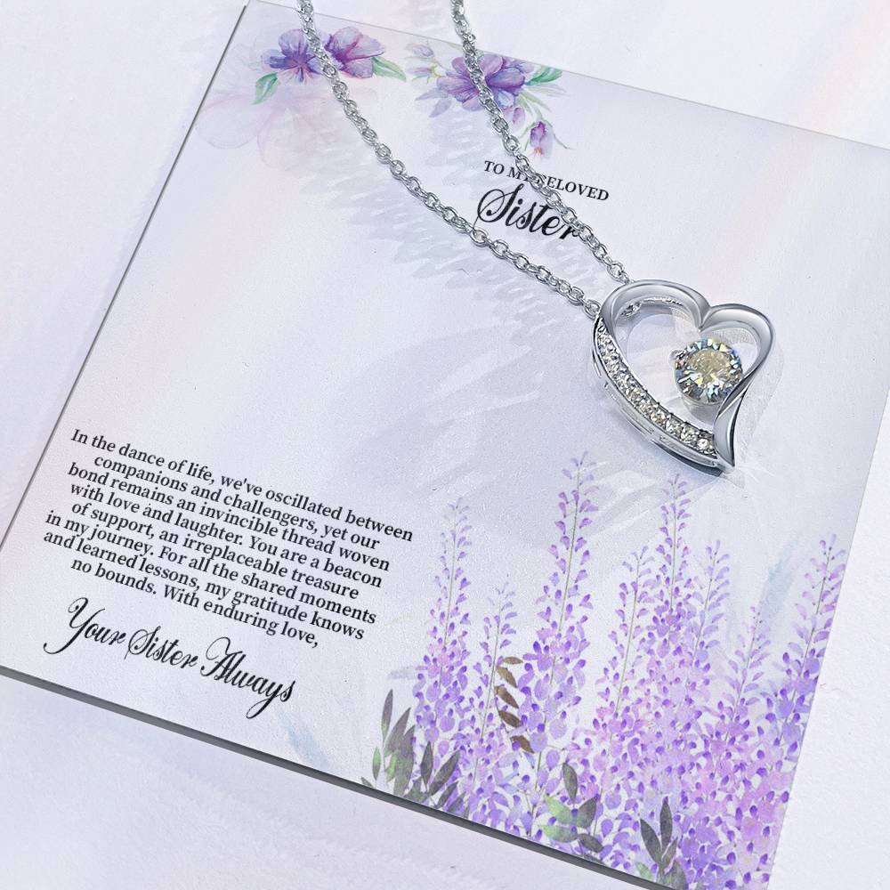 4030c Forever Love Necklace, Gift to my Sister with Beautiful Message Card